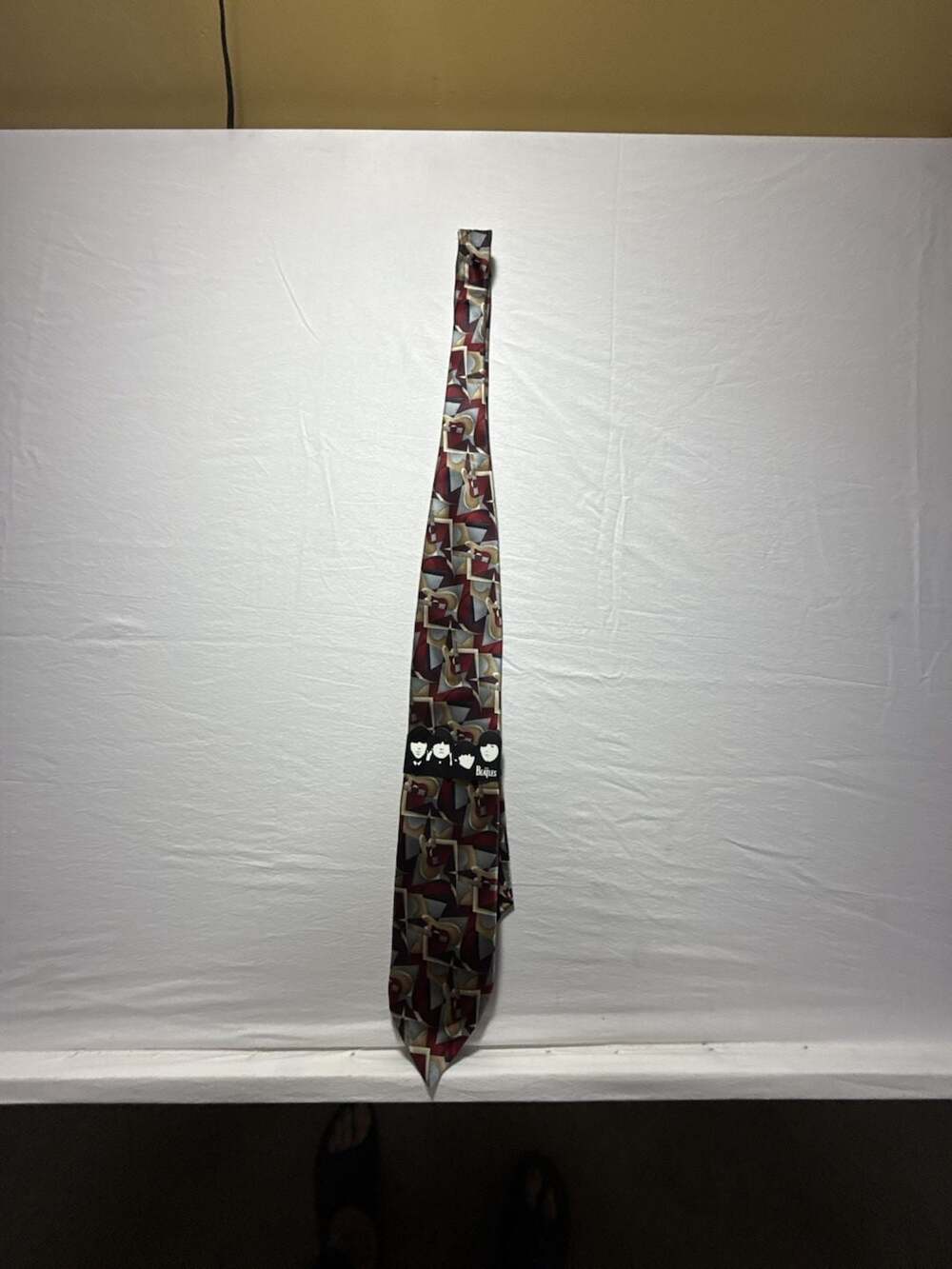 The Beatles Geometric Guitar All Over Print Silk Necktie
